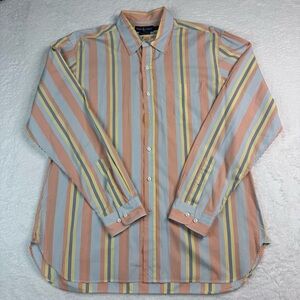 Ralph Lauren Striped Button Down Shirt Long Sleeve Made in Italy Size 17.5
